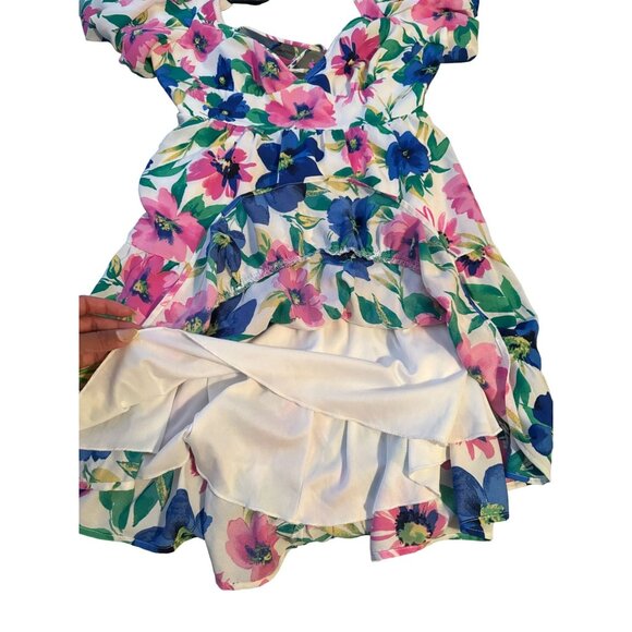 Xtraordinary Floral‎ Multicolor Back Tie Short Dress Woman's Large | g2 - Picture 7 of 9